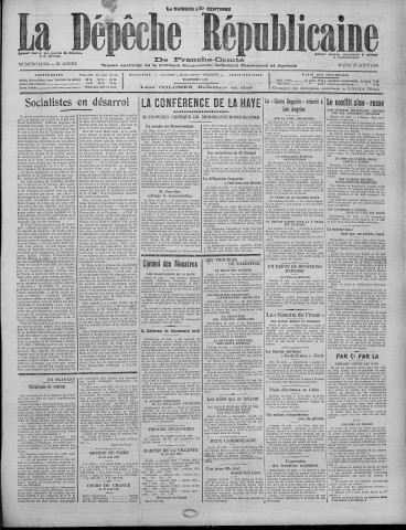 27/08/1929 - La Dépêche républicaine de Franche-Comté [Texte imprimé]