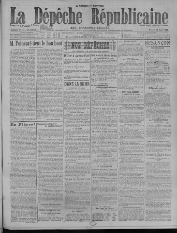 11/08/1923 - La Dépêche républicaine de Franche-Comté [Texte imprimé]