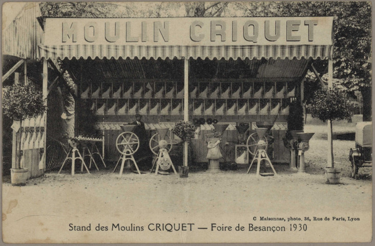 Stand des Moulins Criquet - Foire de Besançon 1930 [image fixe] , Lyon : C Maisonnas, photo, 1930