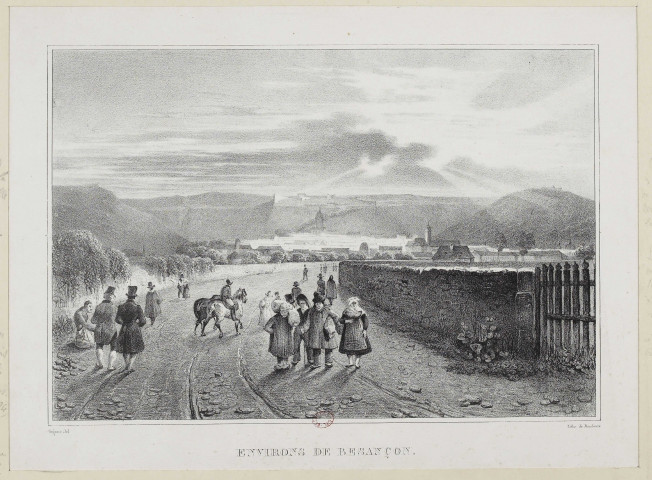Environs de Besançon [image fixe] / Gigoux del., Litho: de Mendouze , 1800/1899