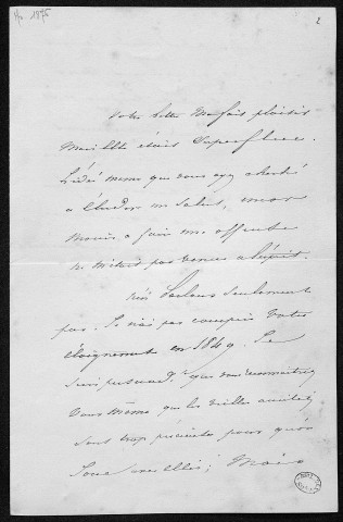 Ms 1876 - Lettres adressées à Charles Thuriet (tome I)