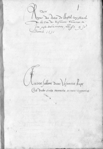 Registre des délibérations municipales 9 avril 1531 - 31 décembre 1532