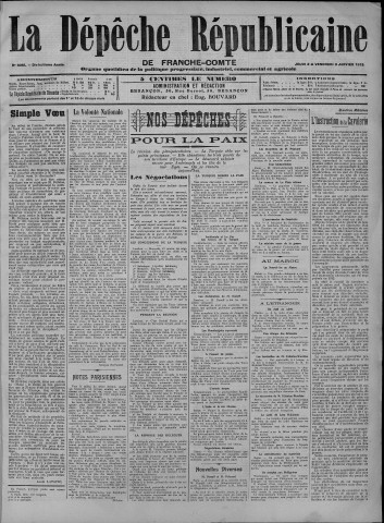 02/01/1913 - La Dépêche républicaine de Franche-Comté [Texte imprimé]