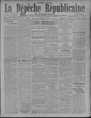 28/07/1922 - La Dépêche républicaine de Franche-Comté [Texte imprimé]