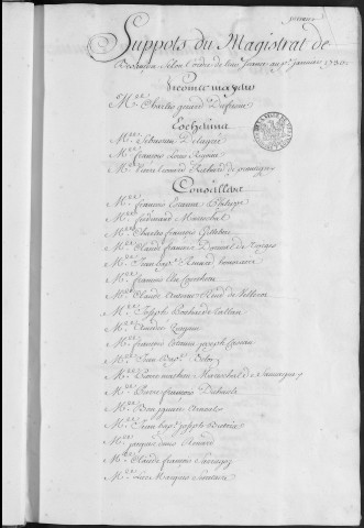 Registre des délibérations municipales 1er janvier - 31 décembre 1730