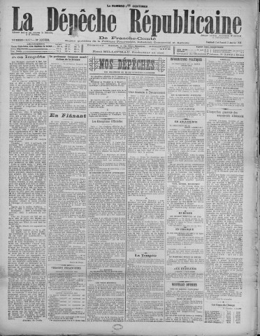 03/01/1925 - La Dépêche républicaine de Franche-Comté [Texte imprimé]