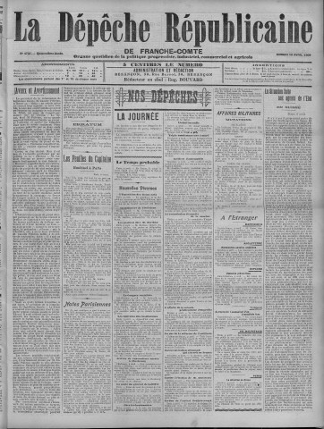 10/04/1909 - La Dépêche républicaine de Franche-Comté [Texte imprimé]