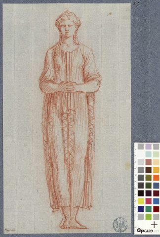 Figure féminine à l'antique / Jean-Honoré Fragonard , [S.l.] : [J.-H. Fragonard], [1758-1760]