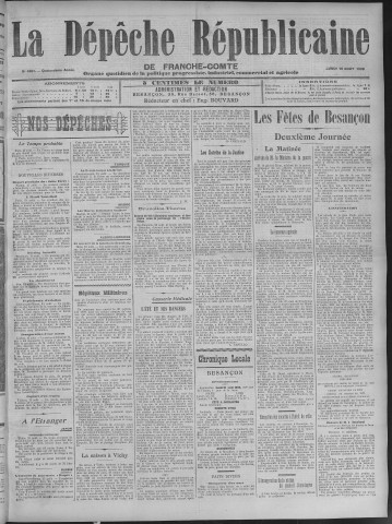 16/08/1909 - La Dépêche républicaine de Franche-Comté [Texte imprimé]