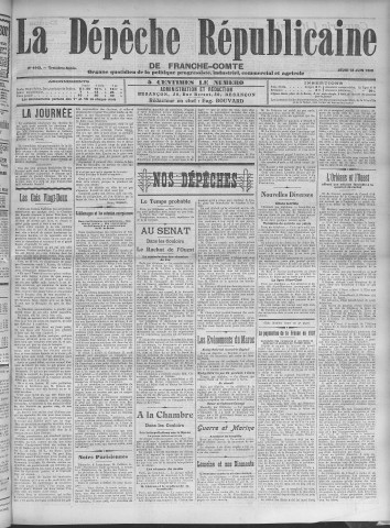 19/06/1908 - La Dépêche républicaine de Franche-Comté [Texte imprimé]