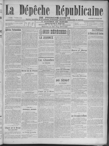 31/01/1908 - La Dépêche républicaine de Franche-Comté [Texte imprimé]