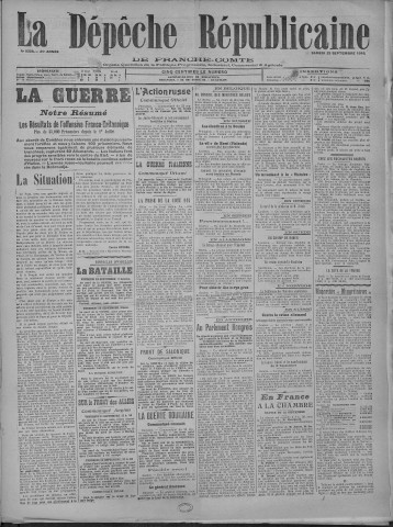 23/09/1916 - La Dépêche républicaine de Franche-Comté [Texte imprimé]
