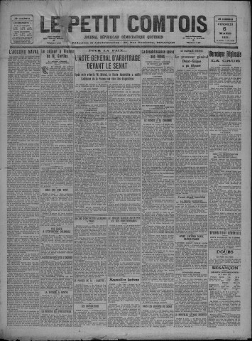 06/03/1931 - Le petit comtois [Texte imprimé] : journal républicain démocratique quotidien