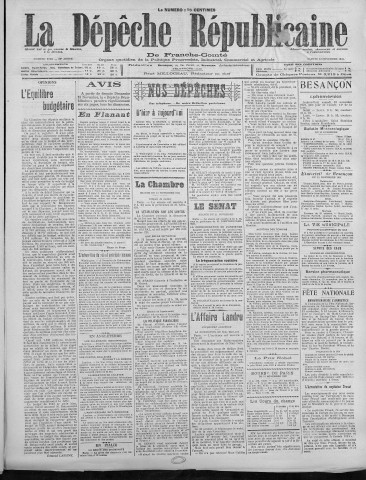 12/11/1921 - La Dépêche républicaine de Franche-Comté [Texte imprimé]