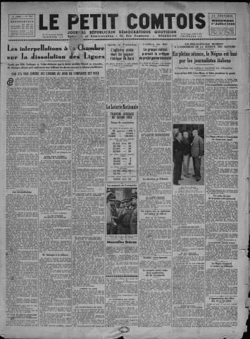 01/07/1936 - Le petit comtois [Texte imprimé] : journal républicain démocratique quotidien