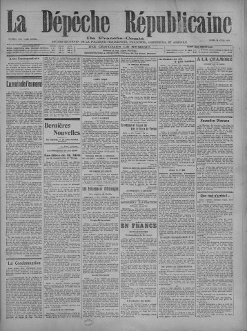 26/04/1920 - La Dépêche républicaine de Franche-Comté [Texte imprimé]