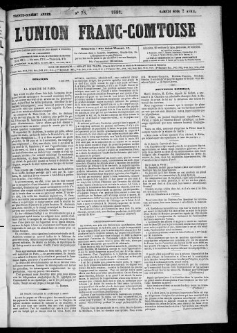 02/04/1881 - L'Union franc-comtoise [Texte imprimé]