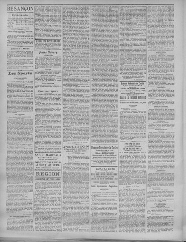 29/08/1921 - La Dépêche républicaine de Franche-Comté [Texte imprimé]
