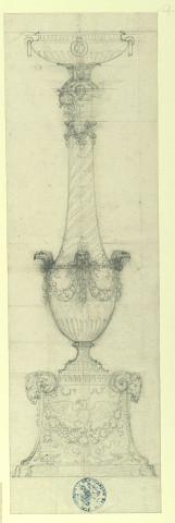 Lampadaire de style antique. Projet de décor de théâtre / Pierre-Adrien Pâris , [S.l.] : [P.-A. Pâris], [1700-1800]