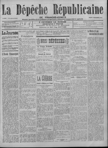 05/11/1912 - La Dépêche républicaine de Franche-Comté [Texte imprimé]