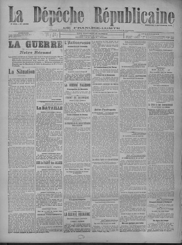 03/09/1916 - La Dépêche républicaine de Franche-Comté [Texte imprimé]