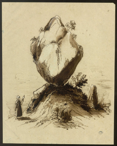 La Pierre Enon, dans le vallon de Vogna, territoire d'Arinthod (Jura). Ancien dolmen [dessin] , [S.l.] : [s.n.], [s.d.]