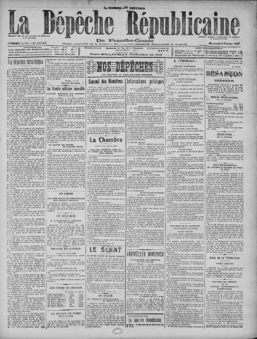 02/02/1927 - La Dépêche républicaine de Franche-Comté [Texte imprimé]