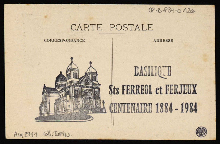 Besançon. - Basilique des Saints Ferréol et Ferjeux - Autel du Sacré-Coeur [image fixe] , Besançon : Escaigh, édit., Besançon, 1930/1984