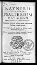 Raynerii Snoy, Goudani ; Psalterium Davidicum paraphrasibus illustratum