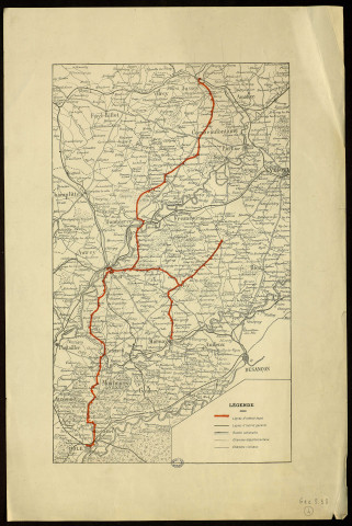 Département de la Haute-Saône avec le tracé des routes et chemins. [Document cartographique] , 1850/1900