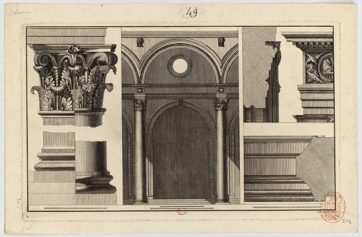 Florence, chapiteaux, colonnes, entablement [Image fixe] / Piroli sc. 1783 , 1783