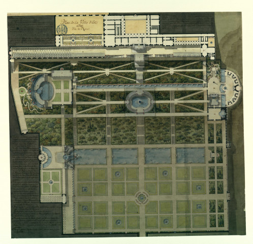 Plan de la villa d'Este à Tivoli / Pierre-Adrien Pâris , [S.l.] : [P.-A. Pâris], [1700-1800]