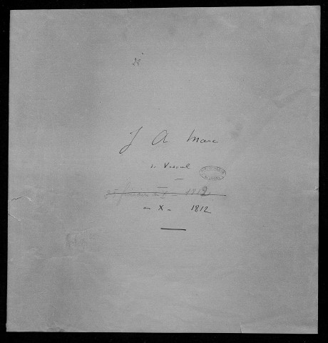 Ms 1892 - Correspondance de Charles Weiss (tome V) : Jean-Antoine Marc (1804-1811)