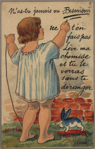 Carte postale fantaisie "N'as-tu jamais vu Besançon".