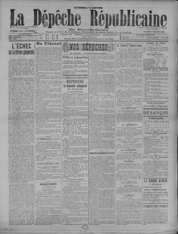 01/09/1922 - La Dépêche républicaine de Franche-Comté [Texte imprimé]