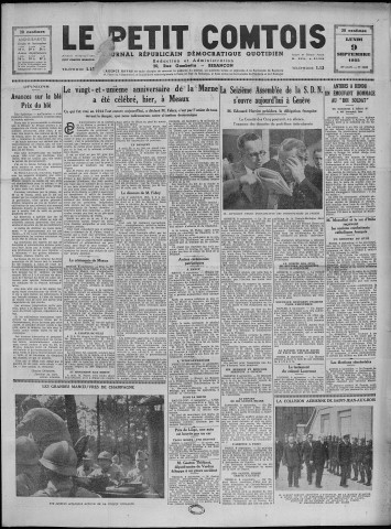 09/09/1935 - Le petit comtois [Texte imprimé] : journal républicain démocratique quotidien