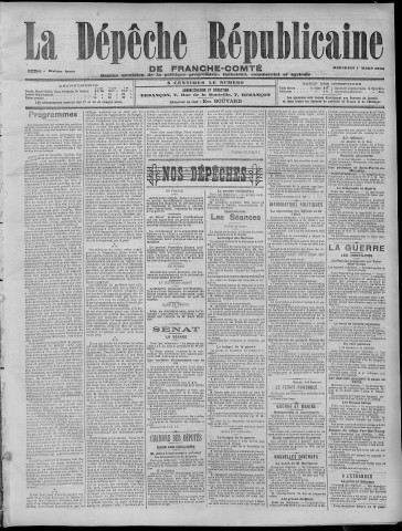 01/03/1905 - La Dépêche républicaine de Franche-Comté [Texte imprimé]
