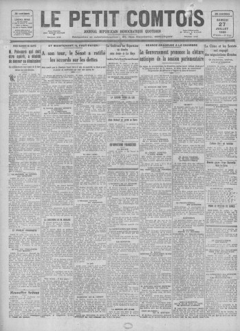 27/07/1929 - Le petit comtois [Texte imprimé] : journal républicain démocratique quotidien