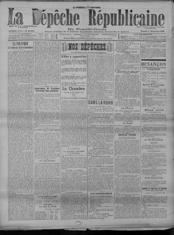 01/12/1923 - La Dépêche républicaine de Franche-Comté [Texte imprimé]