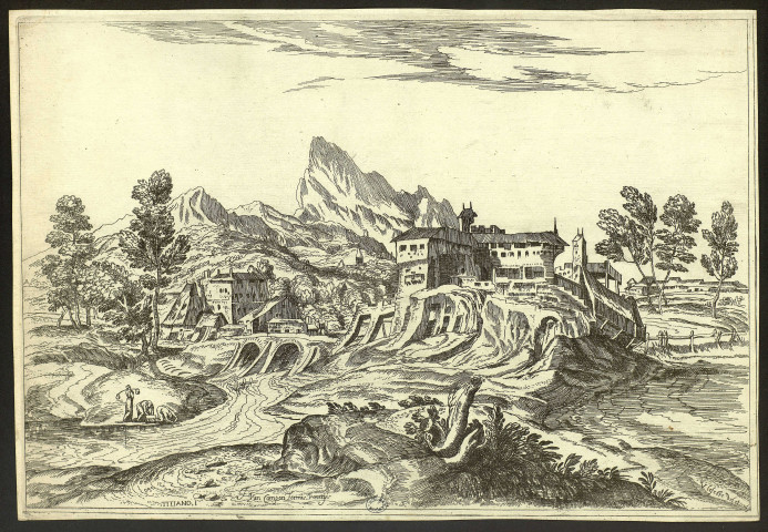 [Lessive au village] [image fixe] / Titiano, I ; V. Lefebre del et sculp  ; F. Van Campen Formis. Venetys : Johanne Van Campen, 1662/1...