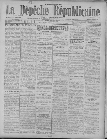 14/11/1922 - La Dépêche républicaine de Franche-Comté [Texte imprimé]