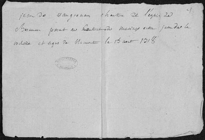 Ms Baverel 94 - Notes sur les chanoines de Besançon, par l'abbé J.-P. Baverel