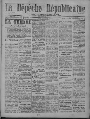 15/07/1916 - La Dépêche républicaine de Franche-Comté [Texte imprimé]
