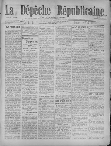 21/05/1919 - La Dépêche républicaine de Franche-Comté [Texte imprimé]