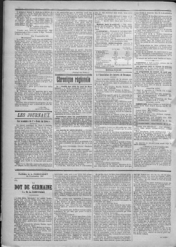 20/11/1891 - La Franche-Comté : journal politique de la région de l'Est