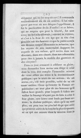 Eloge funèbre du général Hoche