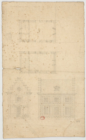 Plan et élévation d'une maison [Dessin] , 1750/1799