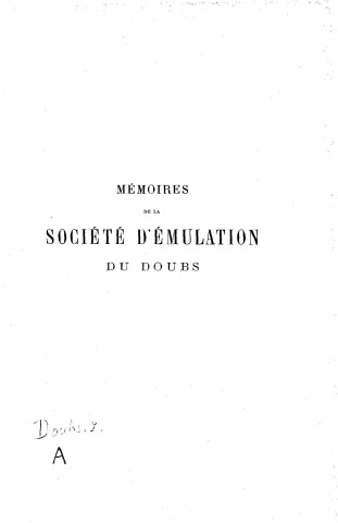 01/01/1903 - Mémoires de la Société d'émulation du Doubs [Texte imprimé]