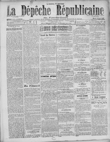 10/08/1926 - La Dépêche républicaine de Franche-Comté [Texte imprimé]