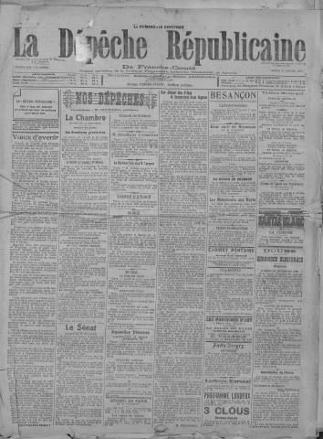 01/01/1921 - La Dépêche républicaine de Franche-Comté [Texte imprimé]